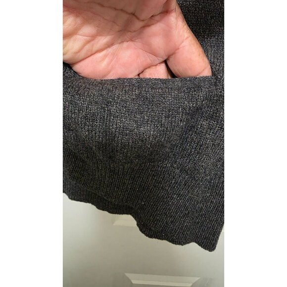 Puritan Aquaknits Men's Dark Gray Pure Wool Button-Up Cardigan Sweater Pockets - Picture 5 of 6